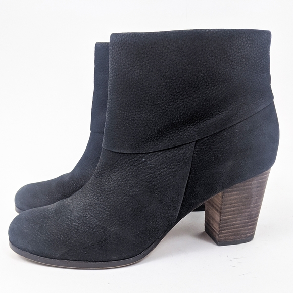 Cole Haan Cassidy Leather Ankle Booties Boots Womens 9 Black Nubuck - Picture 1 of 11